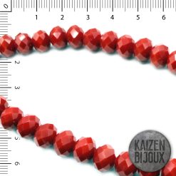 Cristal facetado 12mm Rojo opaco