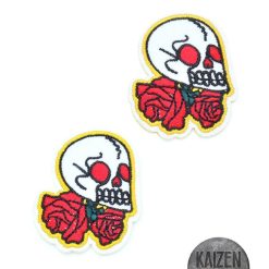 Aplique Termoadhesivo Calavera Con Rosas