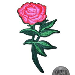 Aplique Termoadhesivo Rosa Roja  Con Tallo