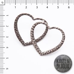 Aro Silueta Corazon martillado 40mm con Fru Fru