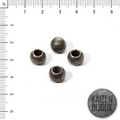 Bolitas 10mm c/pasante gde. Plata vieja