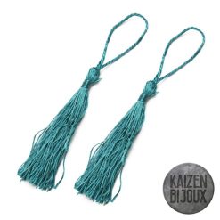 Borla Verde turquesa 8cm seda