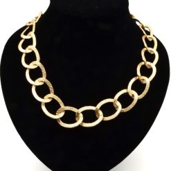 Collar Aluminio Chanel Dor y Plat.