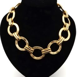 Collar Circulo con Hojas Aluminio