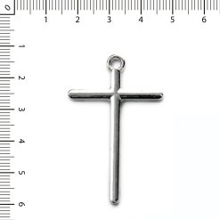 Cruz grande lisa niquel de 45 mm iny.