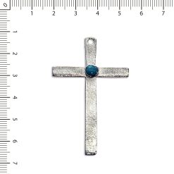 Cruz lisa con esmalte turquesa
