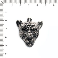 Dije Cabeza leopardo patinado
