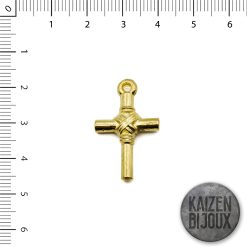 Dije Cruz Dorada con Laso