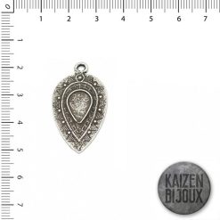 Dije Escudo Gota Plata Vieja