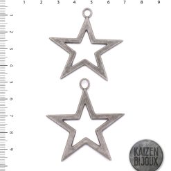 Dije Estrella Grande Calada Plata Vieja