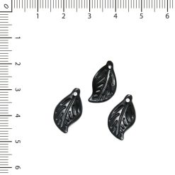 Dije plástico Hoja negra