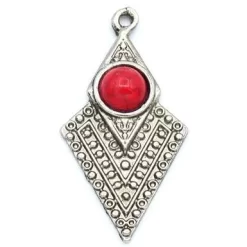 Dije Punta Triangular Piedra Roja