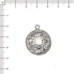 Dije redondo centro blanco