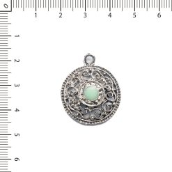 Dije redondo centro verde agua