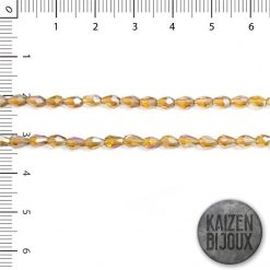 Gota Mini Cristal Mostaza Tornasolado Traslucido