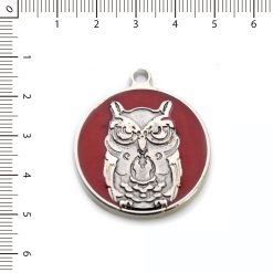 Medalla Buho esmaltado rojo