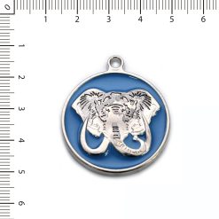 Medalla Elefante esmaltado celeste