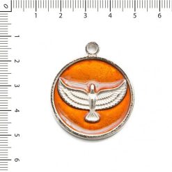 Medalla Espiritu Santo esmaltada naranja brillante