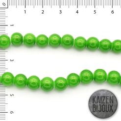 Perlas de Vidrio n8 Verde Claro con brillo