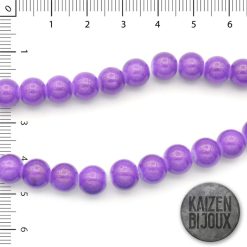 Perlas de Vidrio n8 Violeta con brillo