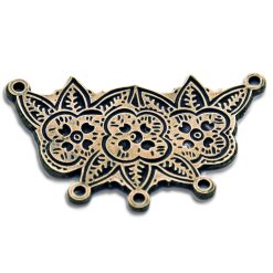 Cuello floreado 3 agujeros bronce