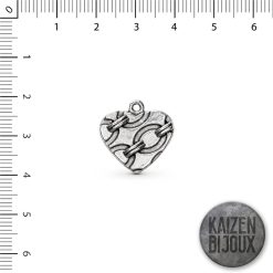 Dije corazon con dibujo cadena