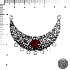 Cuello medialuna esmaltado rojo