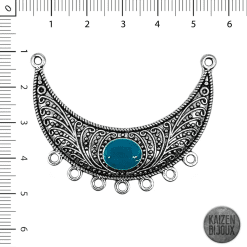 Cuello medialuna esmaltado turquesa